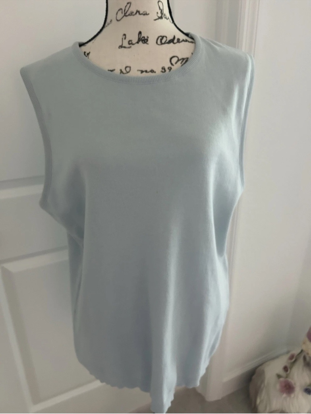 New Orleans sportswear Women’s Sleeveless Crewneck Top in Light Blue